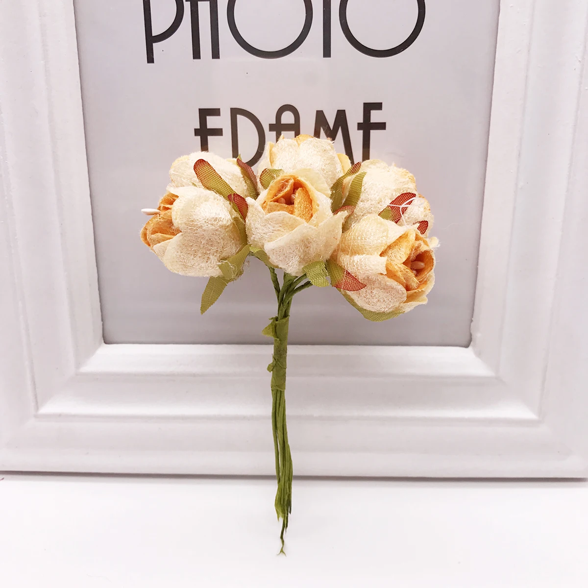 

Мини искусственные розы из шелка для свадьбы 6 шт.