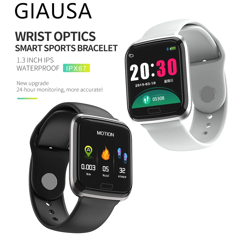 Смарт-браслет GIAUSA пульсометр фитнес-браслет кровяное давление IP68