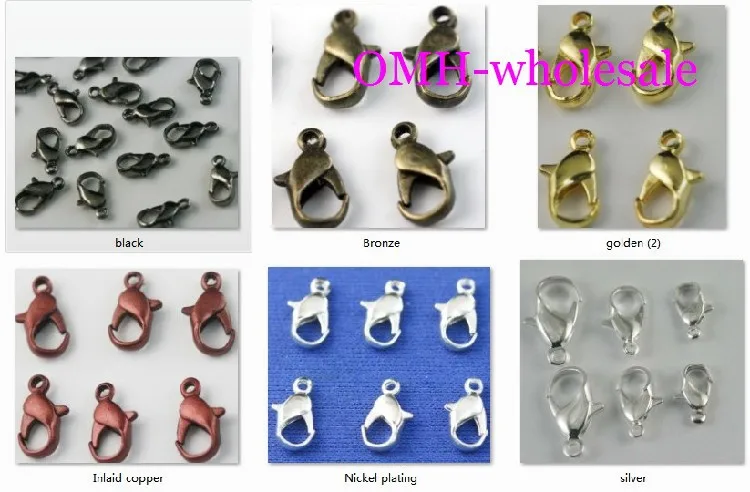 OMH оптовая продажа 100 шт. ювелирные аксессуары позолоченные застежки карабины 12