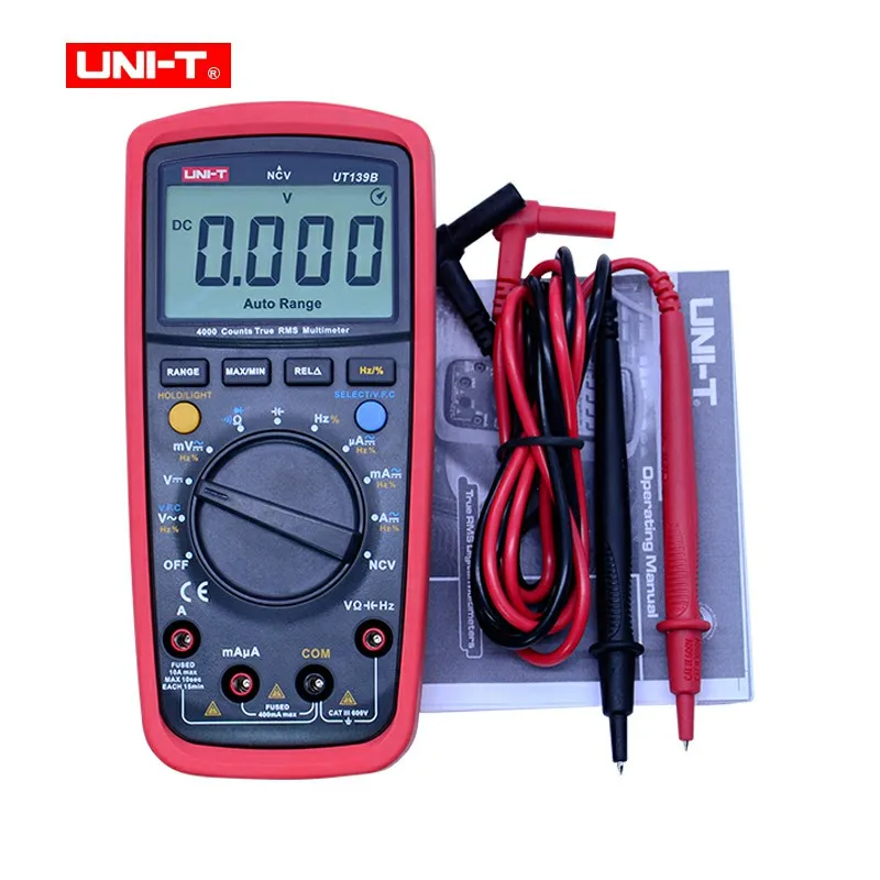 True RMS цифровой мультиметр UNI-T UT139A UT139B UT139C AC DC напряжение тока Омметр Емкость Тестер Авто/ручной диапазон NCV