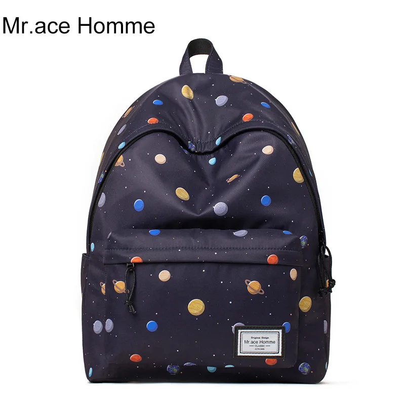 Mr. ace homme мультфильм планета рюкзак мальчиков мужская повседневная студентов