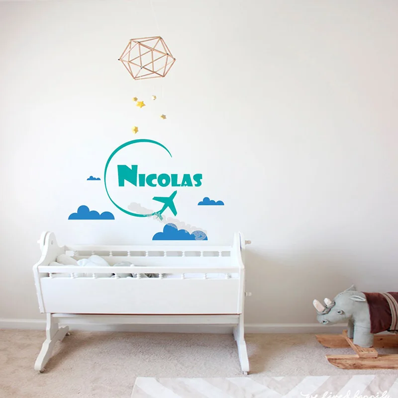 Персонализированные настенные наклейки с именем самолета на заказ декор для