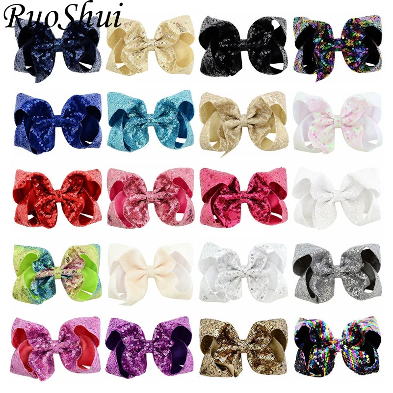 6 дюймов Cheer Bows аксессуары для волос девочек красочные блестящие банты заколки