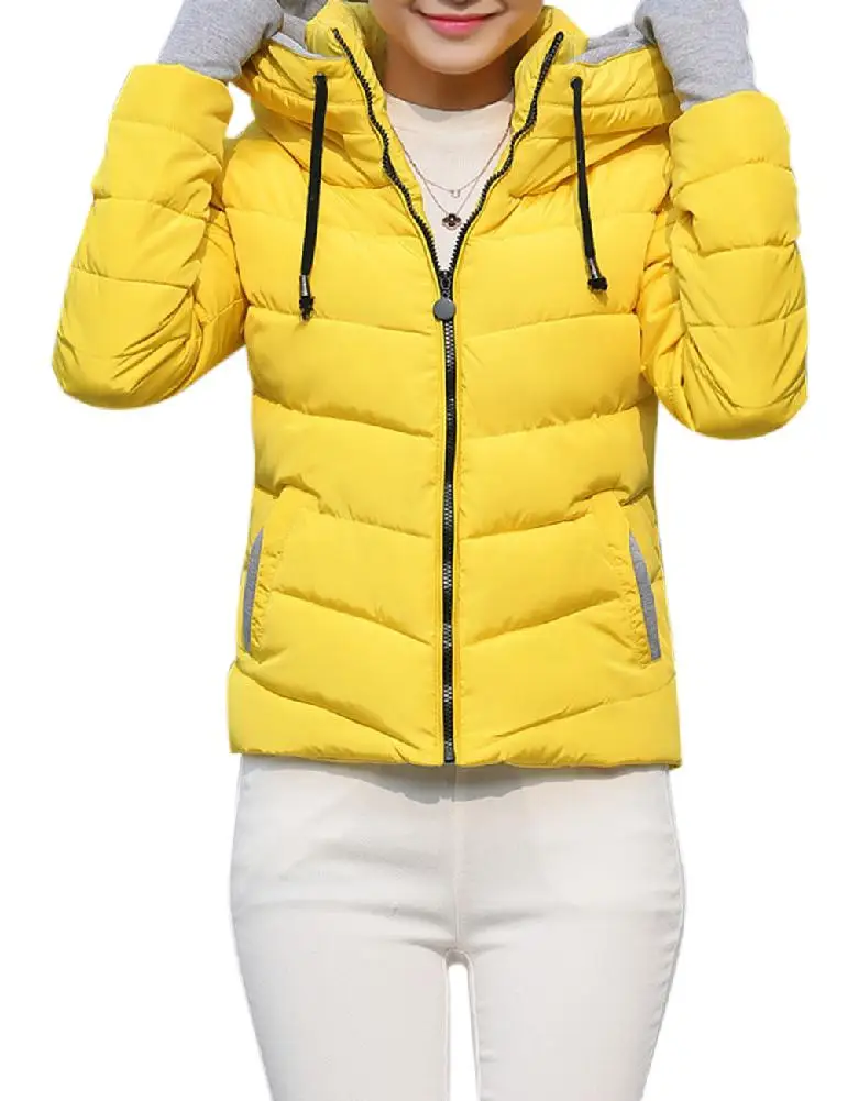 ZACOO женское модное короткое пальто с воротником-стойкой теплое хлопковое