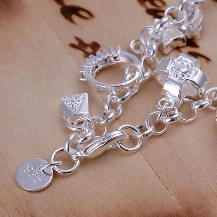 Christmas gift New silver plated Fashion Jewelry With 13 Charms bracelets&ampbangle Wholesale jewelry SMTH144 | Украшения и