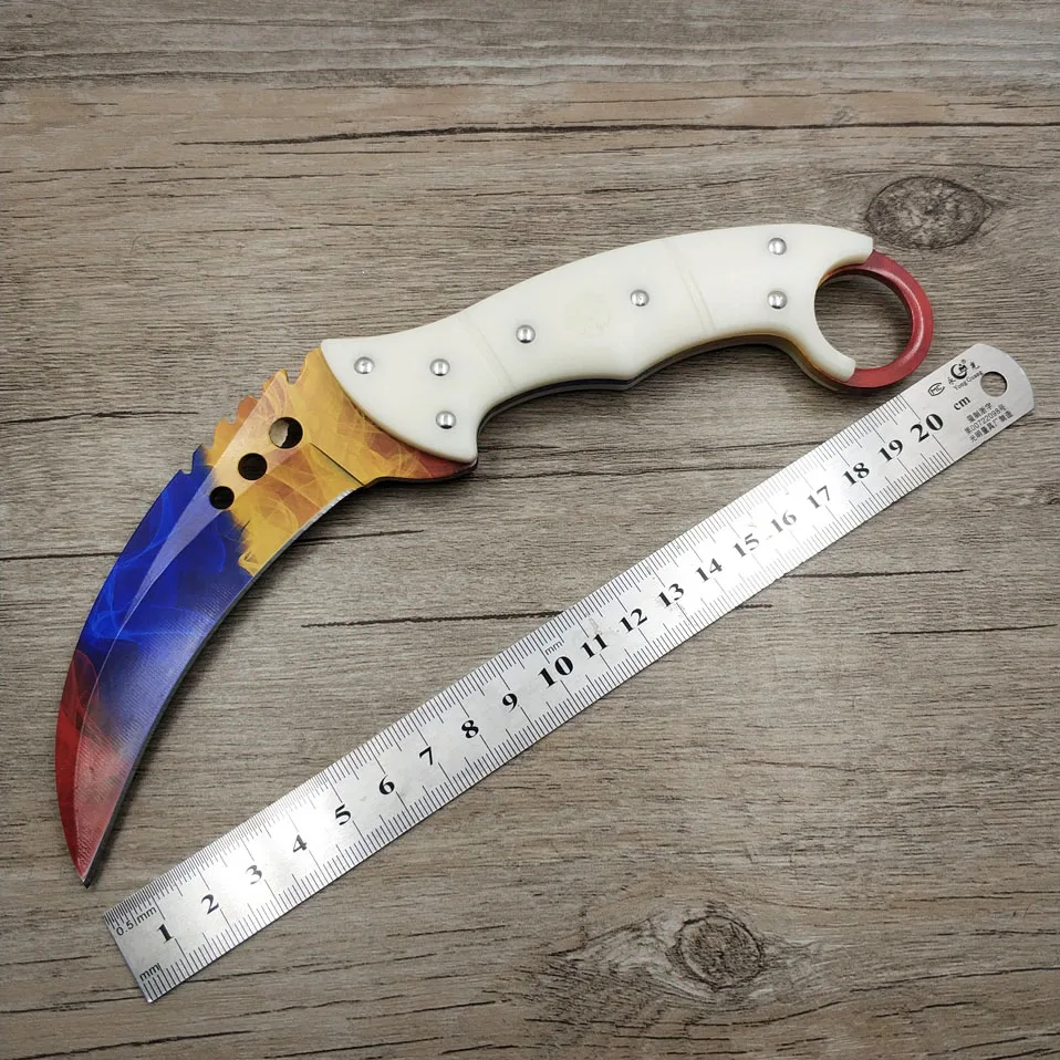 Прямая поставка 420C стальной karambit cs go тактический нож ABS Ручка счетчик удара нож-мачете охотничий нож для выживания с зажимом для ремня