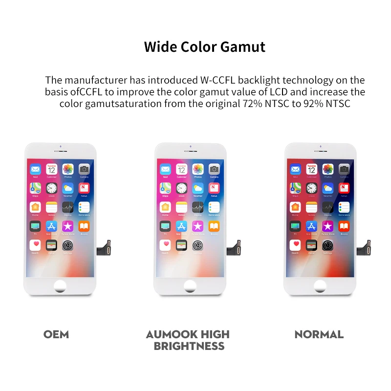 Широкий цветовой охват для iPhone 7 8 plus ЖК-дисплей полный вид экран с сенсорным дигитайзером сборка Замена Pantalla высокая яркость