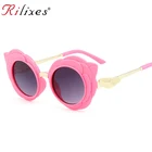 Солнцезащитные очки RILIXES для девочек, круглые, розовые