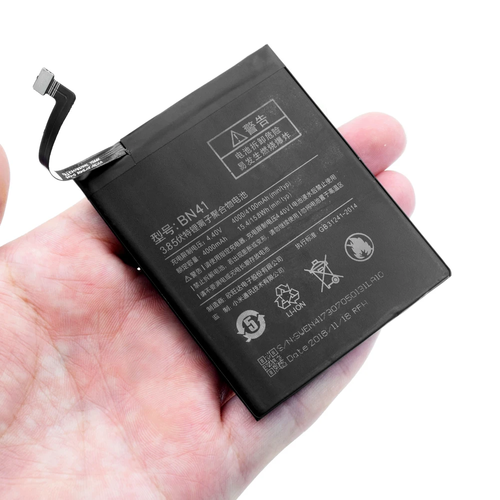 4100mAh аккумулятор BN41 3,85 V для Xiaomi Redmi Note 4 телефон+ набор инструментов для ремонта 4100MAH литиевая аккумуляторная батарея bn41