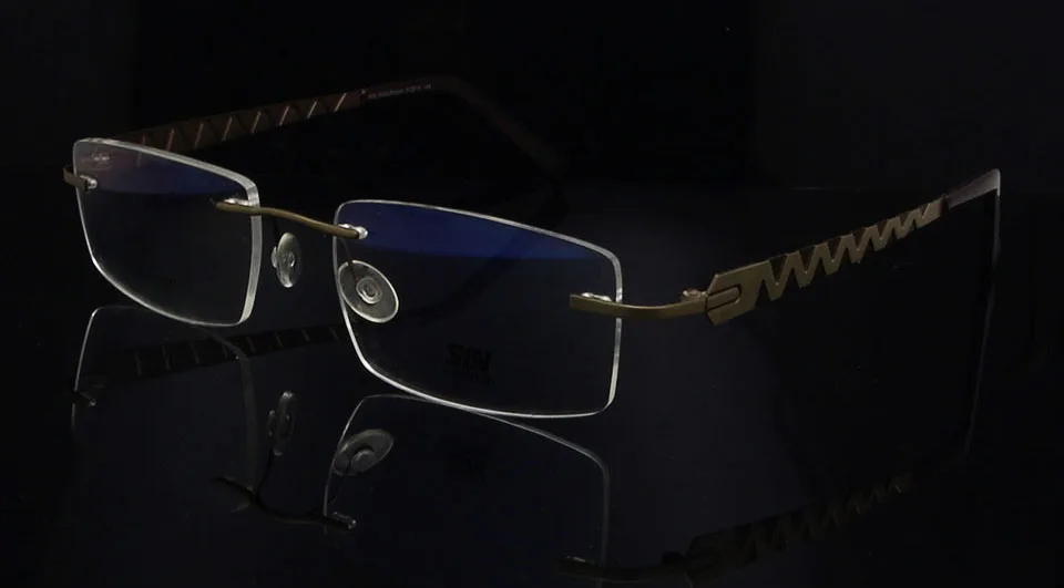 titanium glass brown Очки без оправы, оправа для мужчин, титановые очки для женщин, ультралегкие гибкие титановые квадратные очки без оправы, женские очки Oculos De Grau - Цвет оправы: titanium glass brown