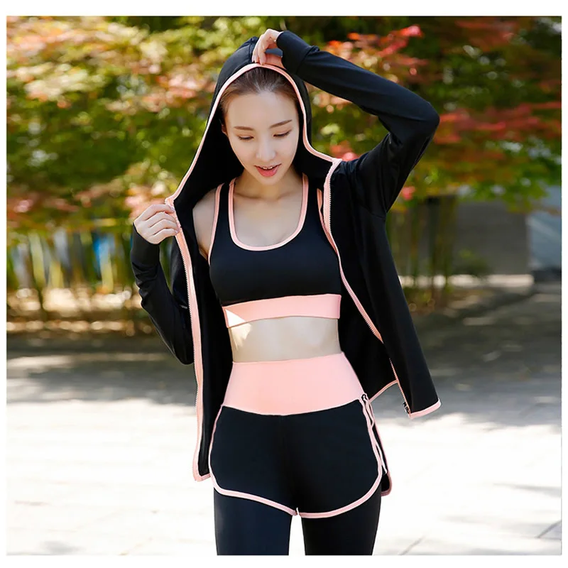 5 Pcs Yoga Set Tracksuit Fitness Gym Sportswear Clothes Quick-drying Sports Jogging Suits Bra Running Pants Xxxl | Спорт и