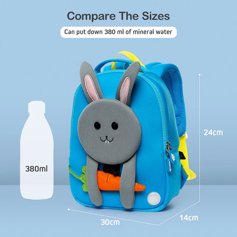 Cocomilo Детский водонепроницаемый рюкзак из неопрена с милым 3D Кроликом детским