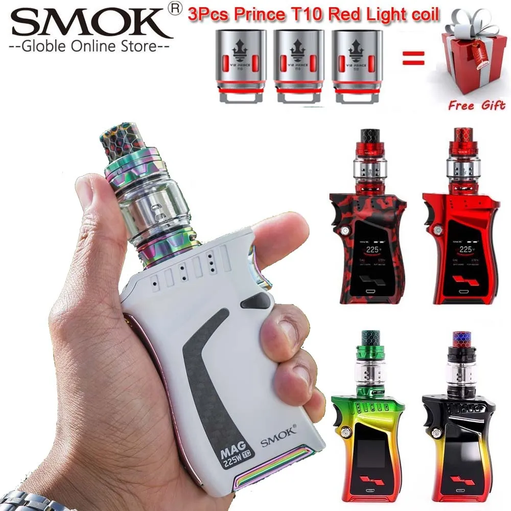 Оригинальный набор SMOK Mag с 225 Вт коробкой мод и 8 мл TFV12 Prince Tank испаритель вейп