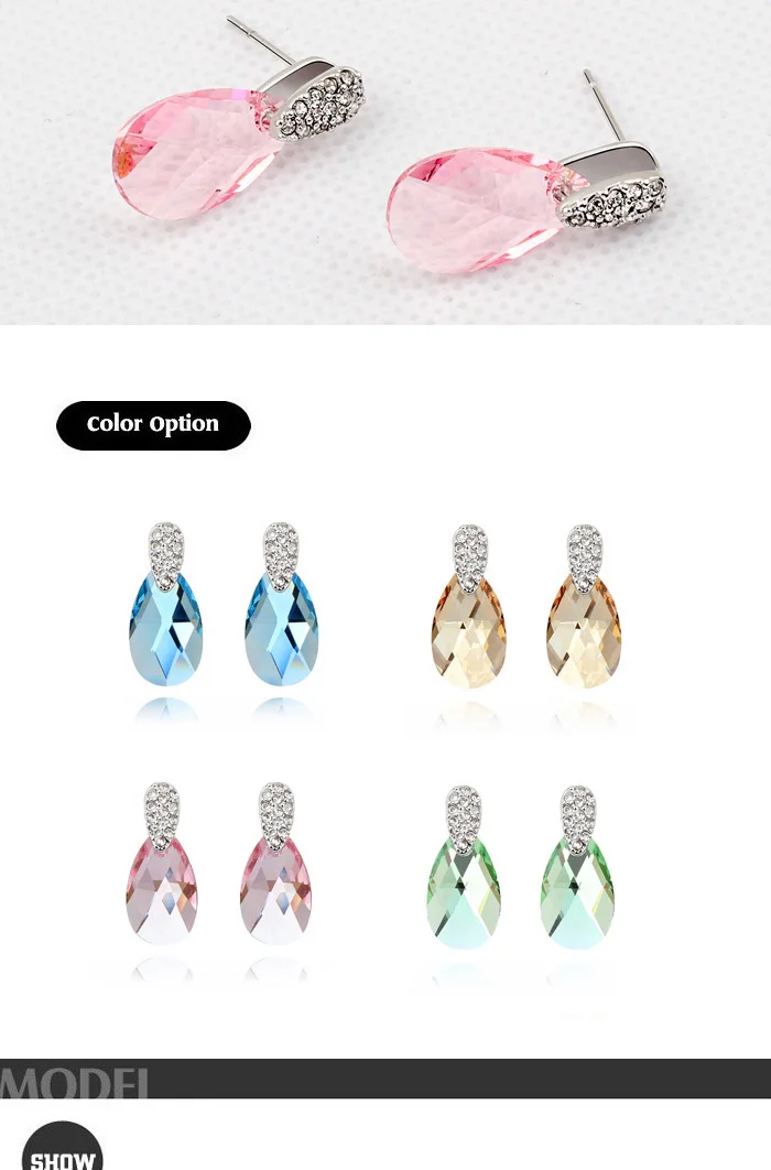 Anngill Горячие Кристаллы от Swarovski серьги модные брендовые свадебные серьги стержня для Для женщин Высокое качество ювелирных изделий