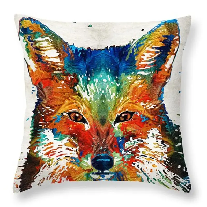 Льняная наволочка с рисунком собаки украшение для дома дивана автомобильного