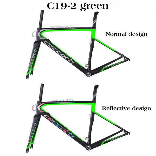 Карбоновая дорожная рама carbone route из углеродного волокна t1000новая модель BSAquadro de bicicleta 44/49/52/54/56 мм карбоновые велосипедные рамы - Цвет: C19-2 green
