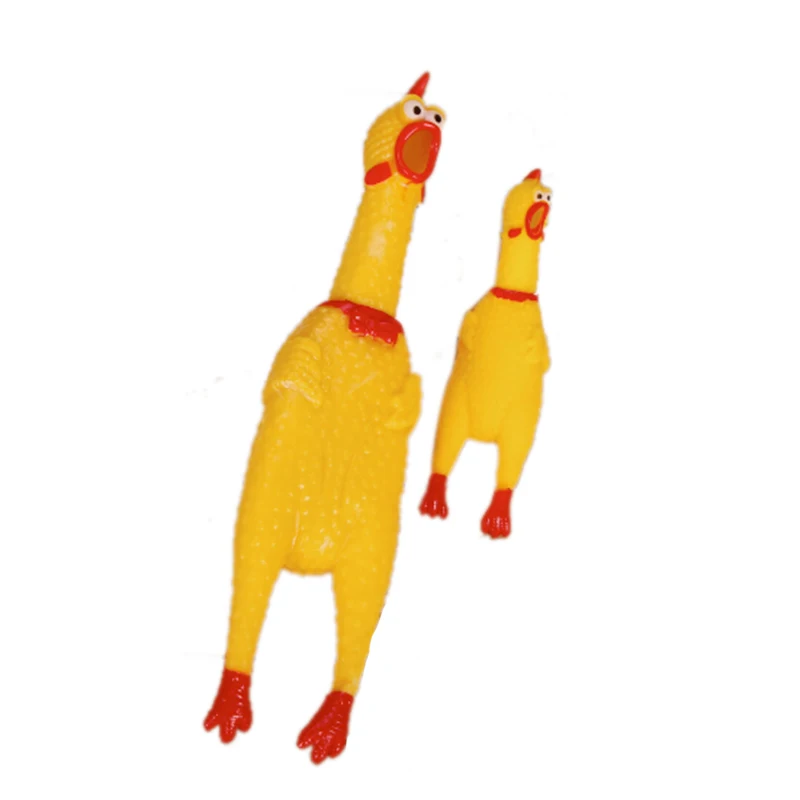 Желтая Пластиковая курица игрушки для домашних животных 17 см 31 41 Squeak пищалка