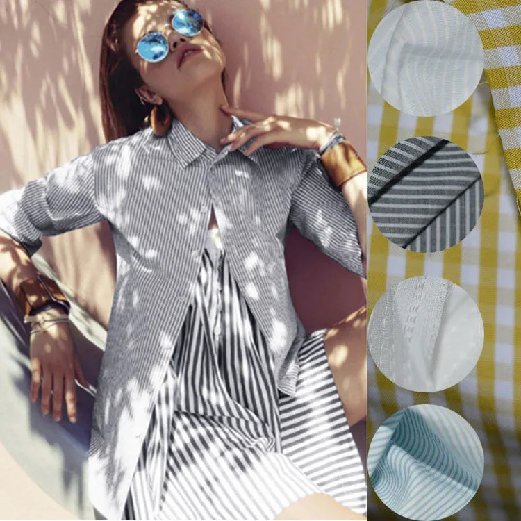 Хлопковая полосатая сетчатая ткань LEO & LIN летняя тонкая хлопчатобумажная одежда