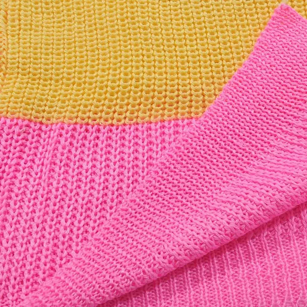 Knit Cardigan Women Plus Size Womens Patchwork Long Sleeve Rainbow Stripe Tops Sweater Coat 2019 Robe Femme Hiver |