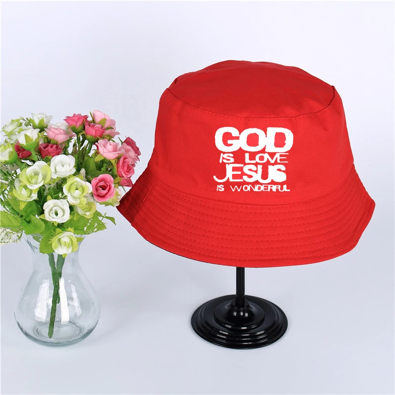 God is Love Jesus Evolution Real Men Logo Hat Panama Bucket logoDesign Flat Sun Visor Fishing Fisherman | Аксессуары для одежды