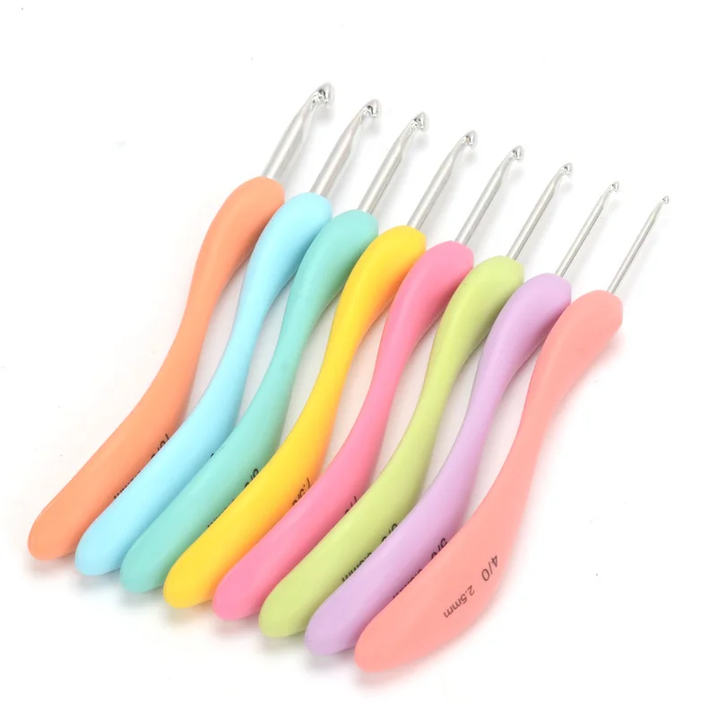 Инструмент для вязания крючком 1 шт. мягкая ручка радужного переплетения