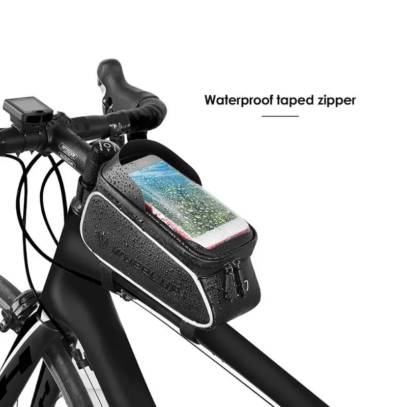 Водонепроницаемая велосипедная Передняя сумка MTB шоссейная велосипедная верхняя труба рама руль сенсорный экран сумка 6 дюймов велосипедная сумка для телефона дропшиппинг