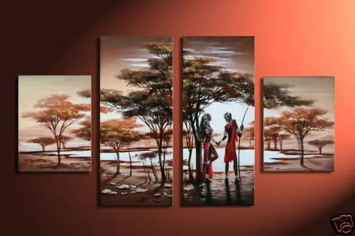 Ручная роспись Пастбища Африканское дерево высокое качество украшение дома