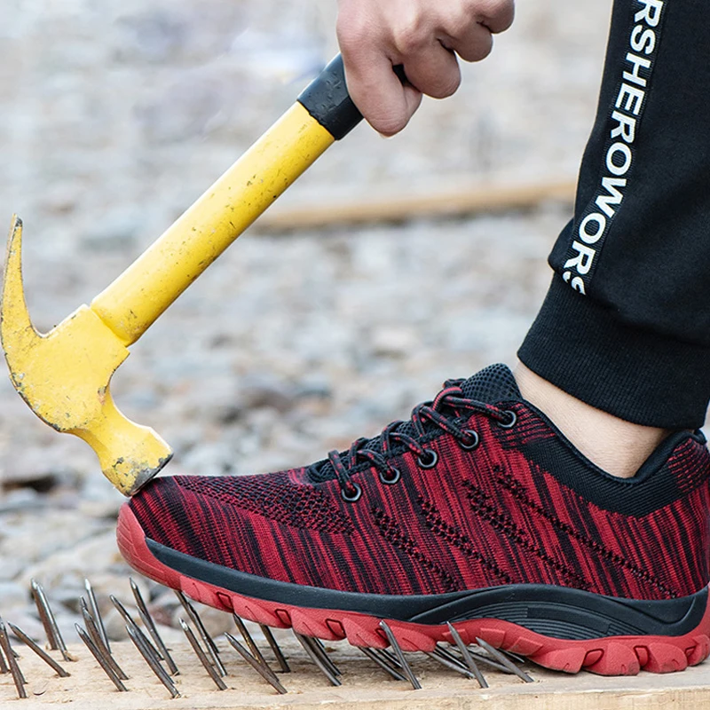 Дышащая мужская защитная обувь Рабочая со стальным носком для строительства |