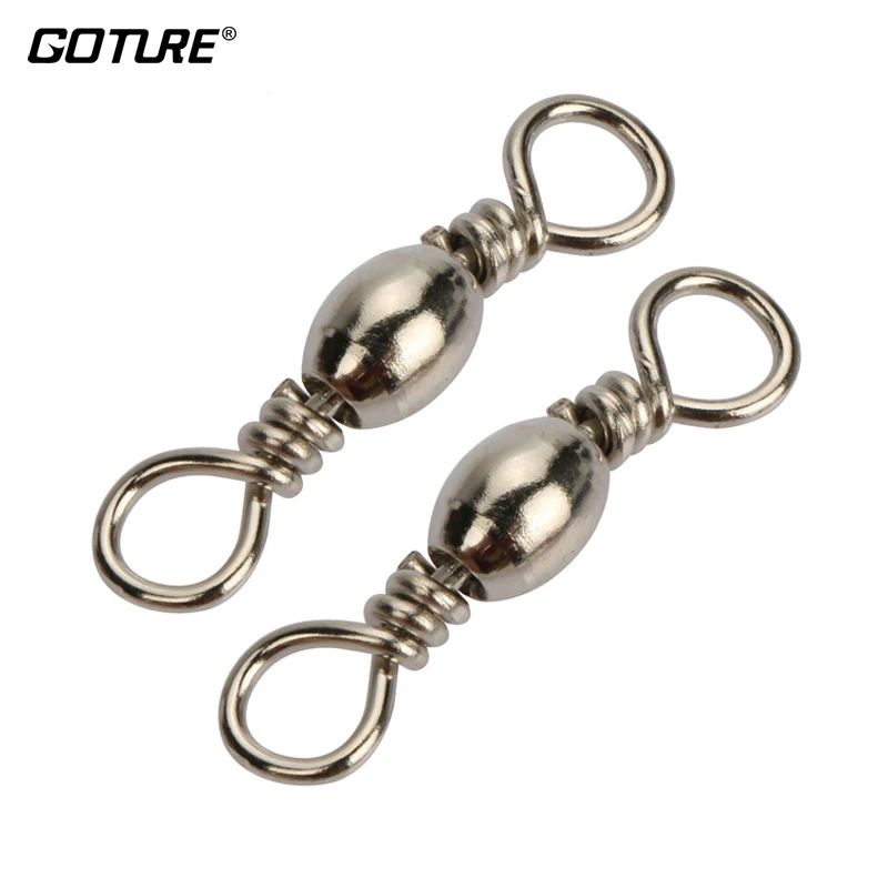 

Goture 200pcs/lot Rolling Barrel Swivel Fishing Swivel Stainless Steel Sea Fishing Hook Connector Size 10, 8, 6, 4, 2, 1/0,