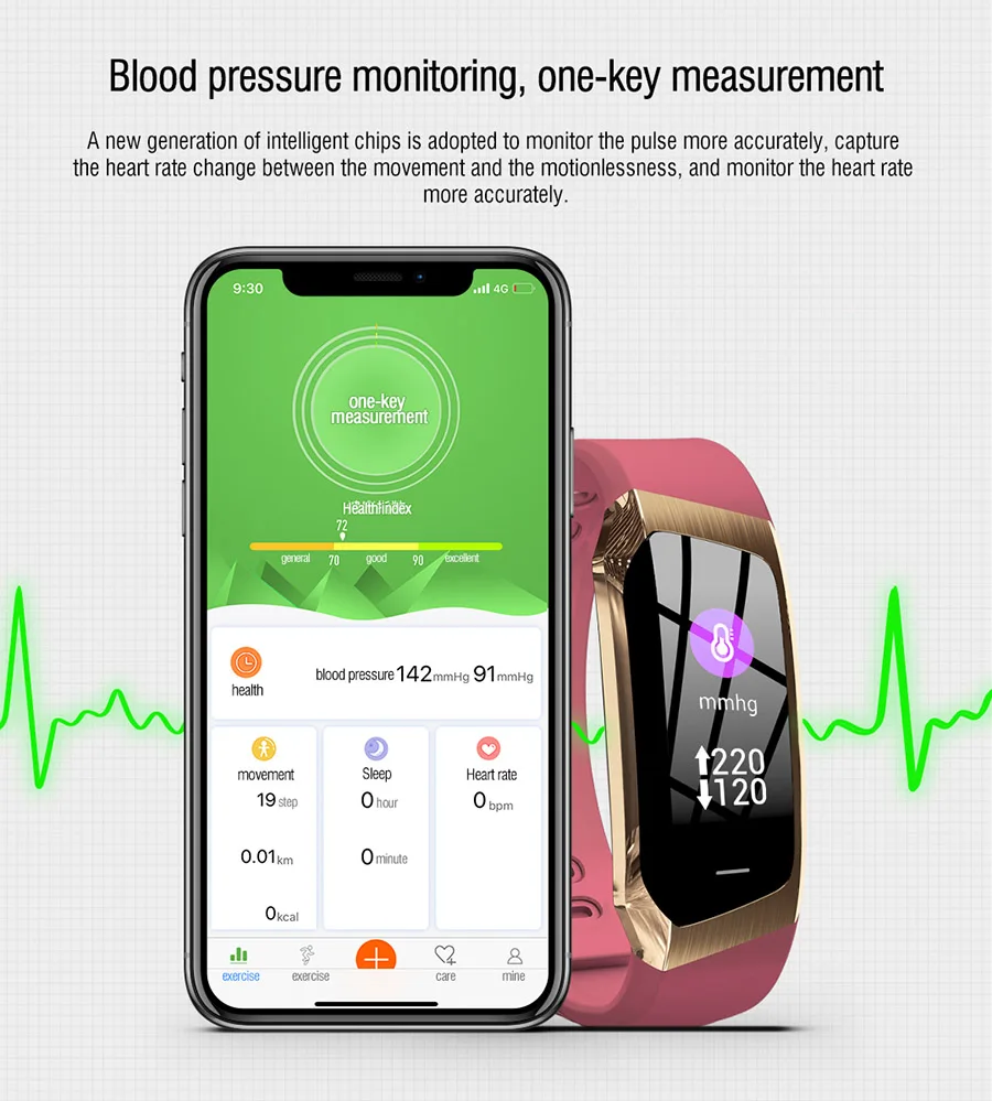 SCOMAS умный Браслет 0,9" ЖК-дисплей IP67 Водонепроницаемый Монитор артериального давления пульса фитнес-трекер умный Браслет