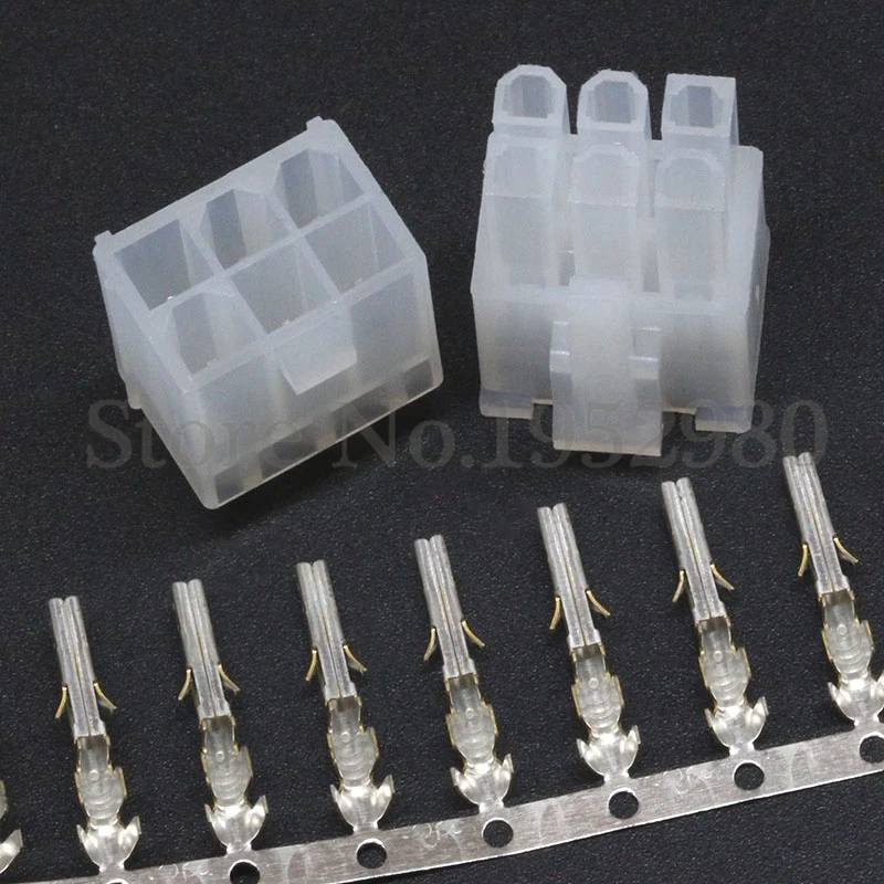 20 комплектов 4 2 мм разъем для ПК Компьютерная видеокарта PCI E GPU 6Pin 5557 Мужской