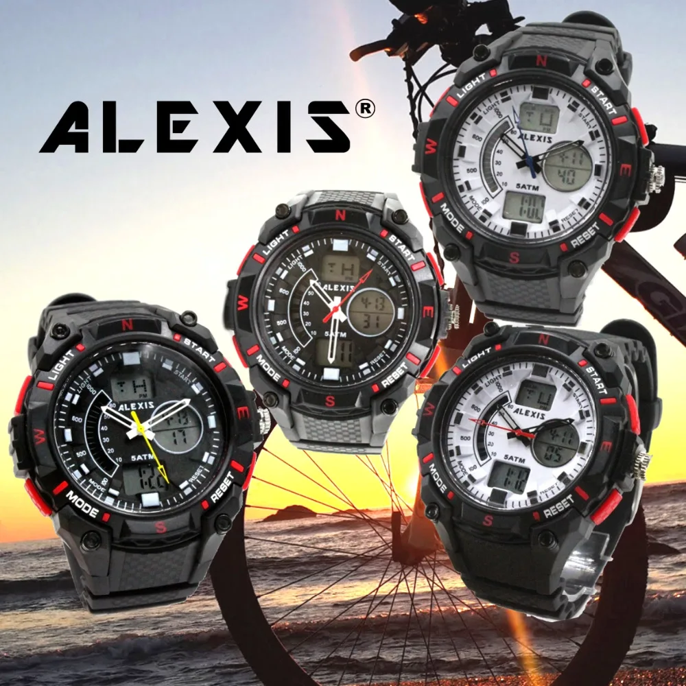 Часы Alexis AW804 мужские аналоговые цифровые водонепроницаемые с датой и календарем