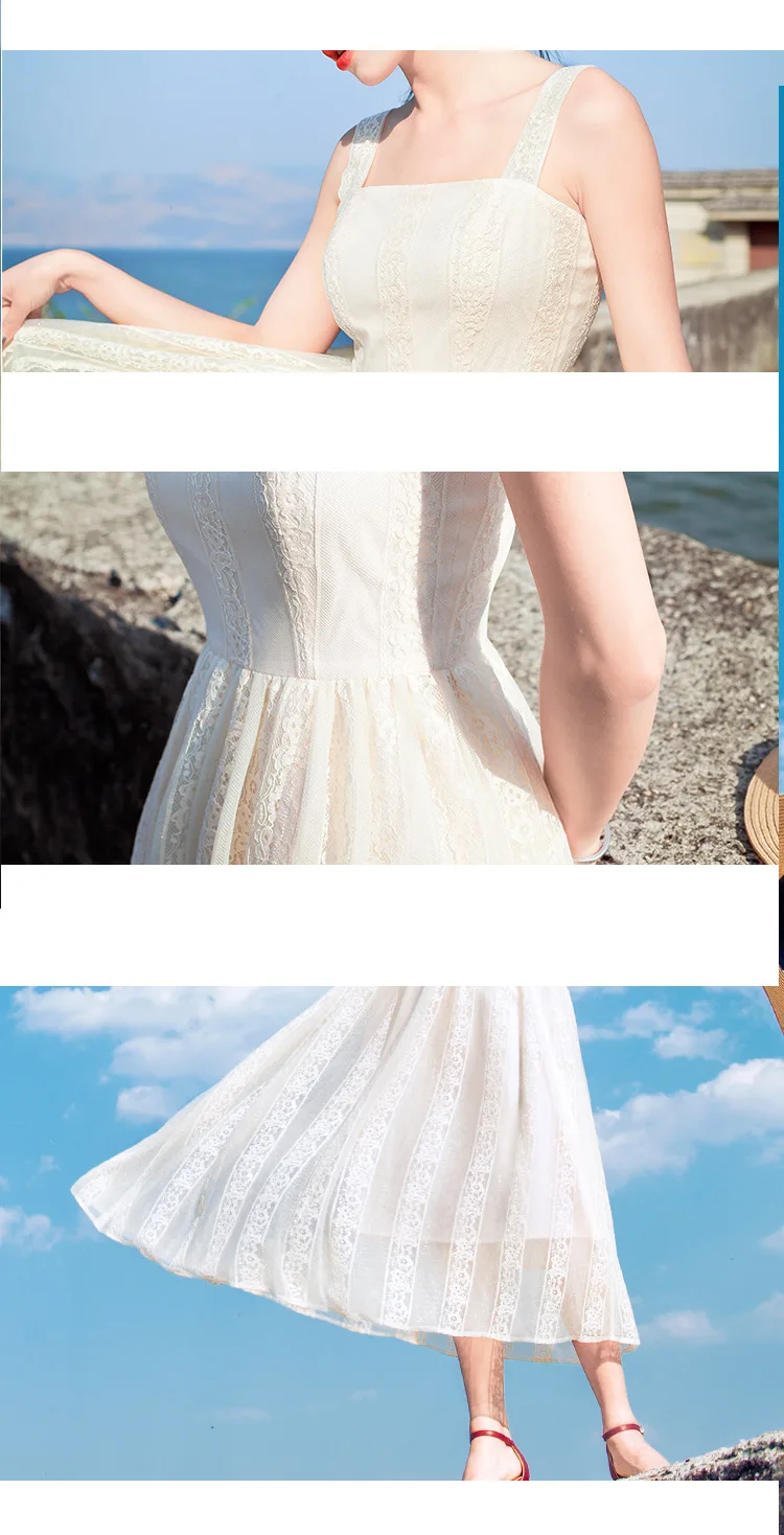 Белое кружевное платье для женщин 2019 летнее сексуальное на тонких бретельках до