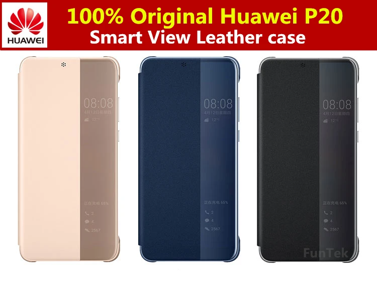 Чехол для HUAWEI P20 с откидной крышкой и удобным окном просмотра кожаный чехол