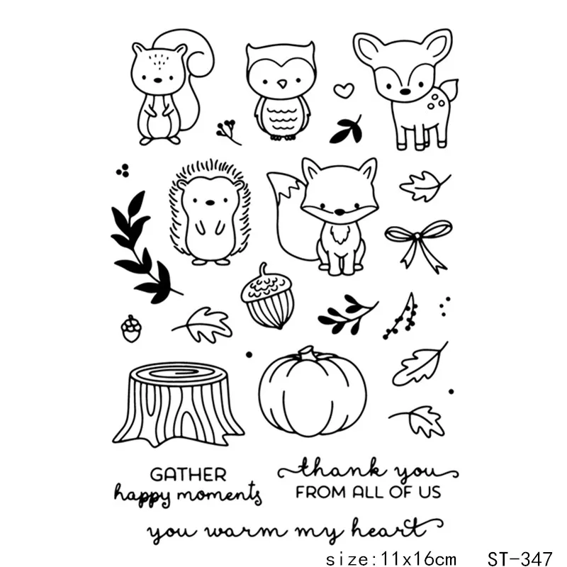 Новое поступление 2019 прозрачный силиконовый штамп с изображением лесных