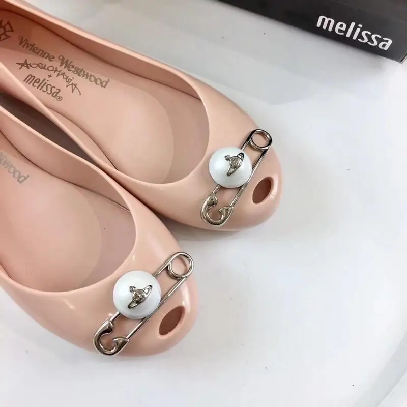 Новинка года; Высококачественная женская прозрачная обувь Melissa на плоской подошве с жемчугом; сандалии Melissa Adulto; женская летняя обувь