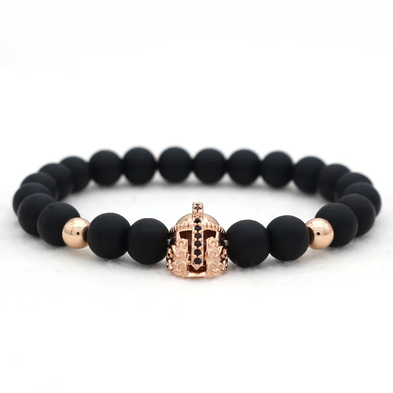 Мужской матовый браслет с искусственными камнями | Украшения и аксессуары