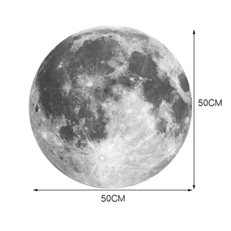 50 см наклейка на стену Planet Moon для детей декоративная комнаты удивительные 3D View Vivid