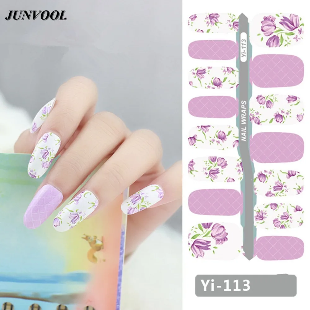 7 Лист Макияж Ногтей Наклейки Инструменты Полное Покрытие Цветы Клей Nail Art