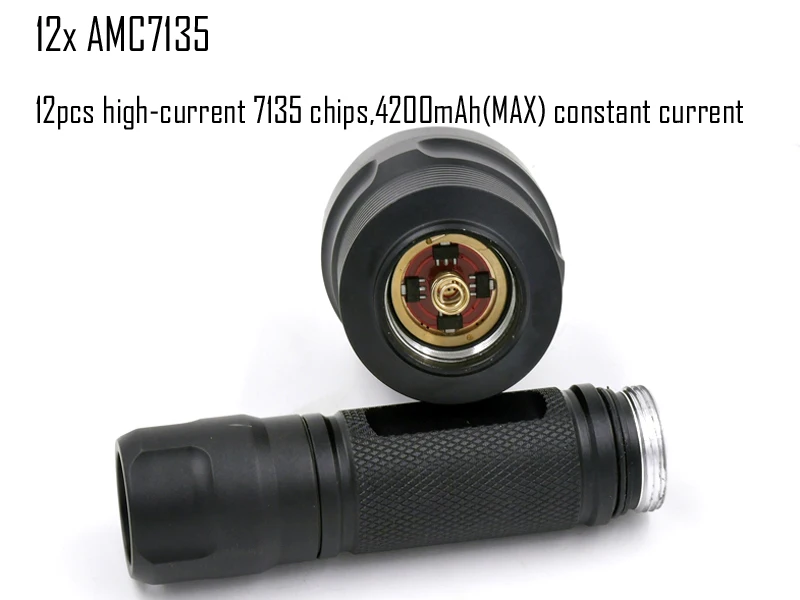 Manta Ray C12-UE черный светодиодный фонарик Luminus SST40 SST-40 6500K светодиодный излучатель внутри 12x7135 8 режимов 2 группы плата водителя