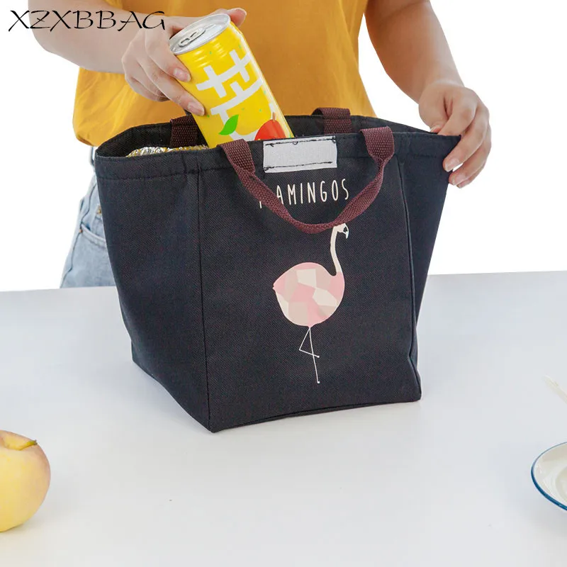 XZXBBAG сумки для обеда с изображением животных фламинго Женская портативная