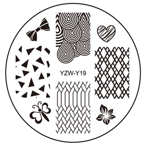 Y19 Новогодняя тема ногтей штамповка пластины YZWLE шаблон DIY печать ногтей изображения пластины набор - Цвет: Y19