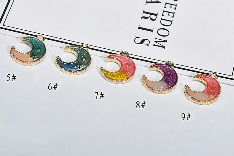Diy jewelry accessories alloy pendants Korea fashion creative pearl moon planet earrings eardrop necklace | Украшения и