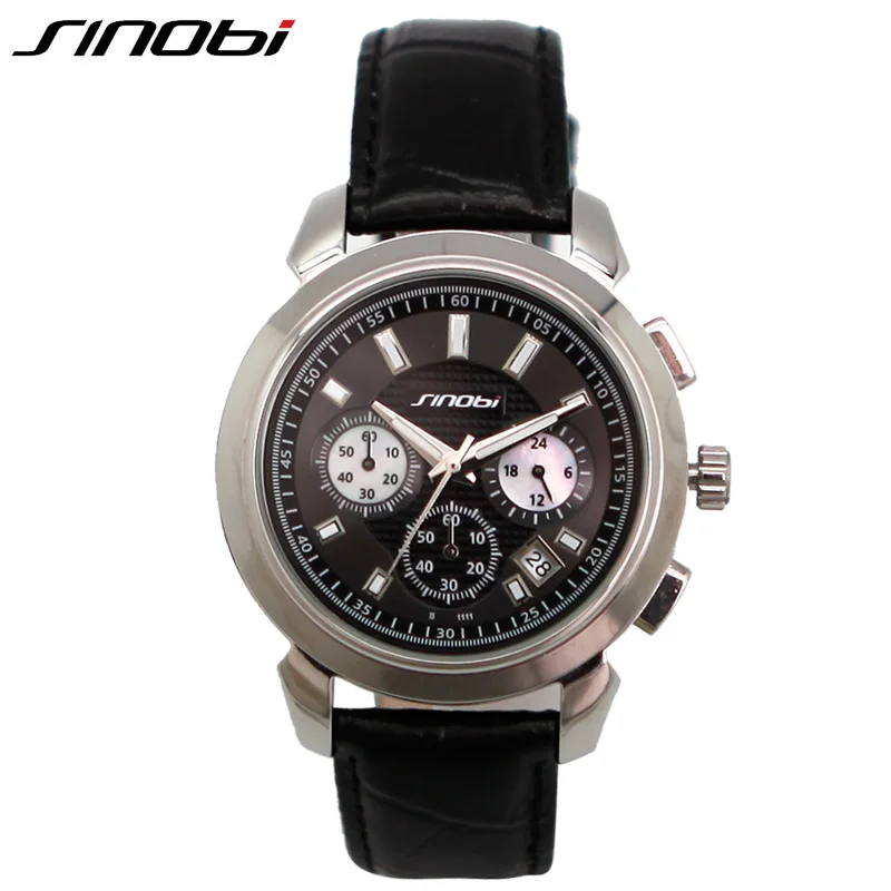 SINOBI пояса из натуральной кожи ремень часы для мужчин полный календари Multi функция