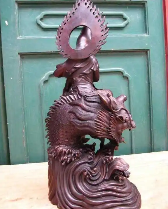 20 &quotКитайский Чистая Бронзовый Кван-Инь Бодхисаттва Статуя Будды Поездка на