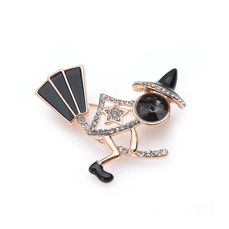 Inokeey ведьма колдунья для верховой езды метла брошь булавки женщин Кристалл