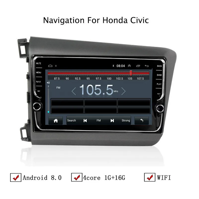9 "Android 8 1 автомобильный gps навигатор для Honda Civic 2012 2013 2014 2015 Автомагнитола стерео