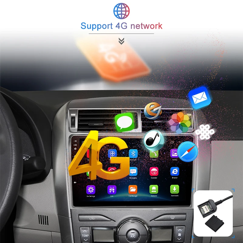 Junsun V1 Android 9,0 2G+ 32G DSP автомобильный Радио мультимедийный плеер gps навигация для Toyota Corolla E140/150 2007-2013 2din без DVD