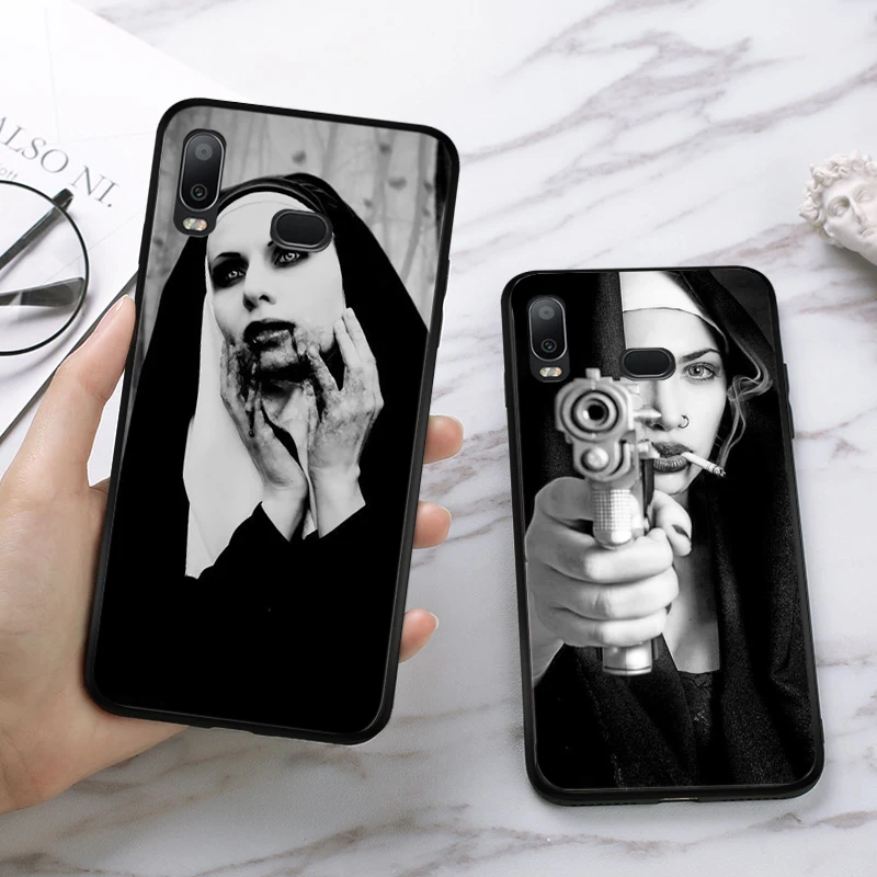 Силиконовый чехол Sister nun для Samsung A2 Core A3 A5 A6 Plus A7 A8 A9 A10 A30 A50 A60 A70 A10S A30S A50S A70s |