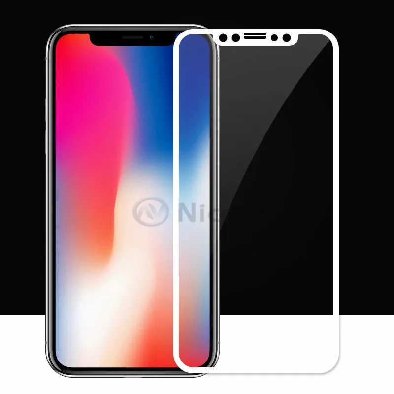 10 шт./лот Nicotd 3D закаленное стекло с мягкими краями для iPhone X 5 8 &quotПротивоударная